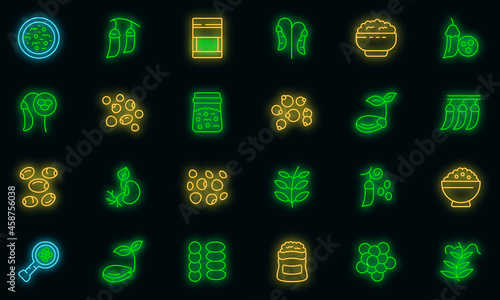 Lentil icon. Outline lentil vector icon neon color on black