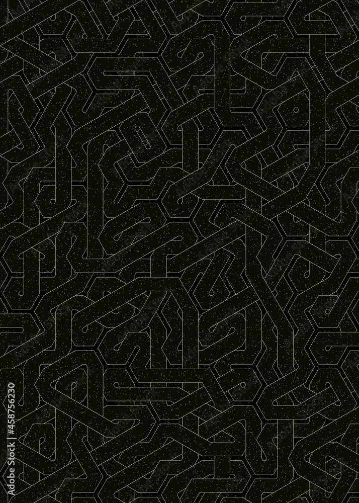 Fototapeta premium Colour Hexagon Tile Connection art background design illustration