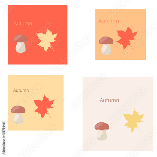 autumn leaf and mushroom