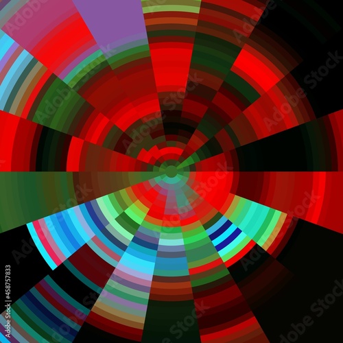 Red blue circular design abstract background with circles