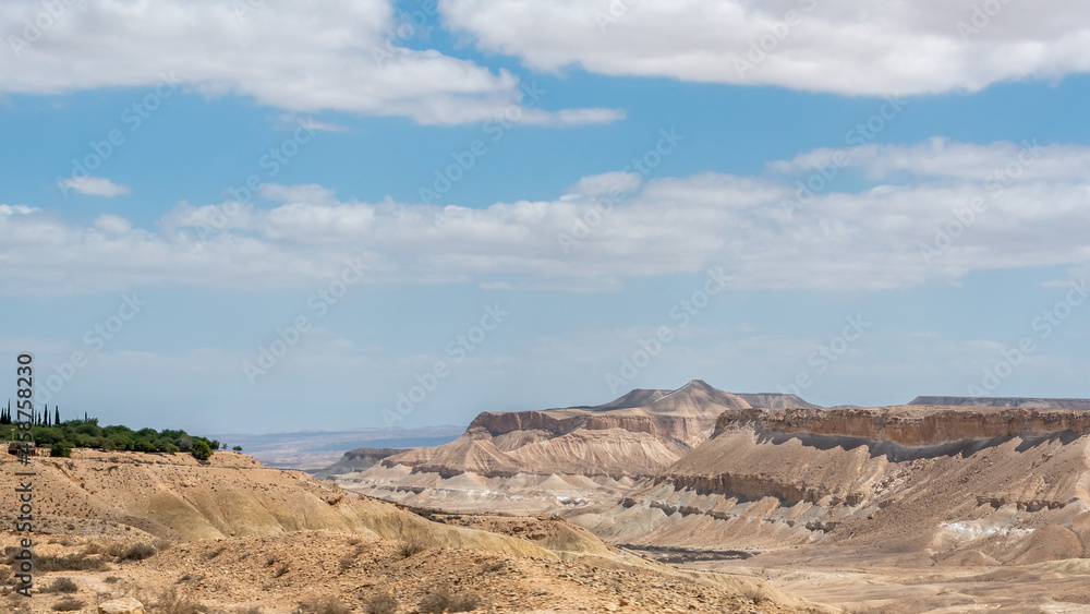 The beautiful landscape of the Negev Desert in southern Israel 
