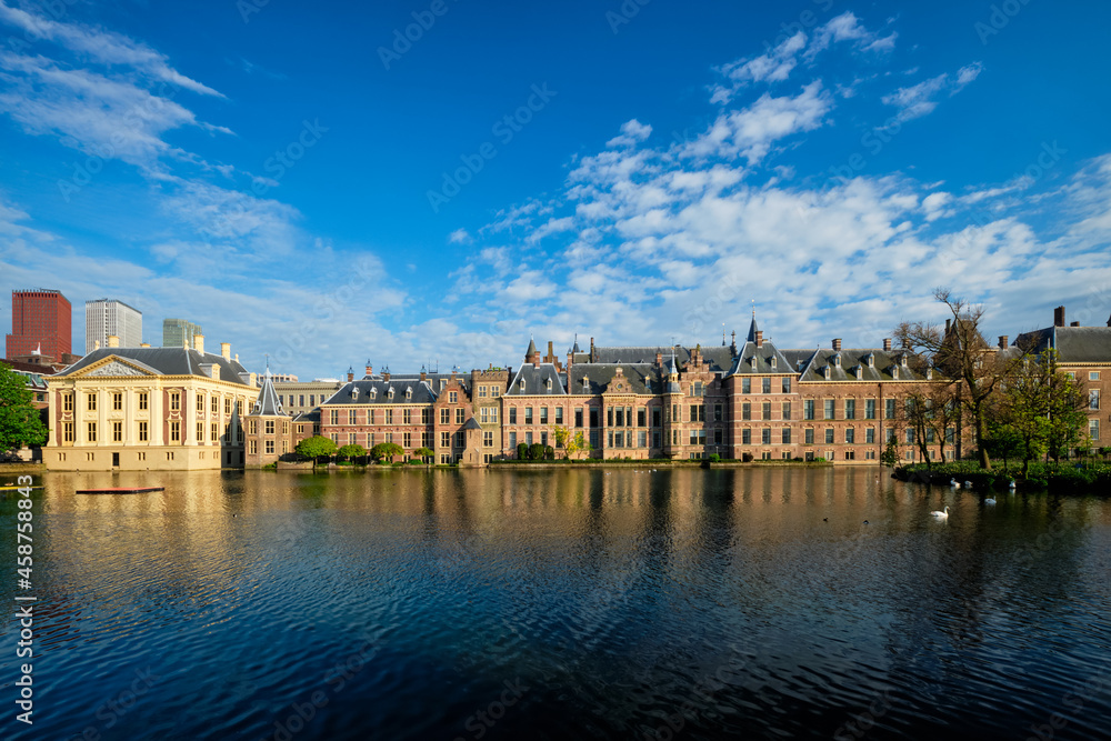 Hofvijver lake and Binnenhof , The Hague