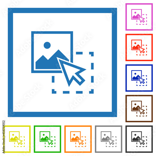Drag image to upload flat framed icons