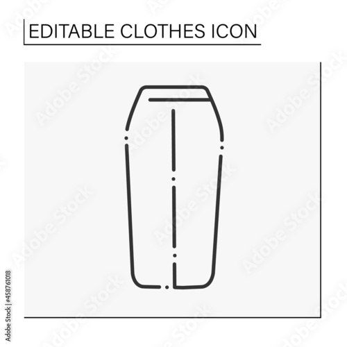 Fashion line icon. Casual midi skirt. Shopping.Clothes concept. Isolated vector illustration. Editable stroke