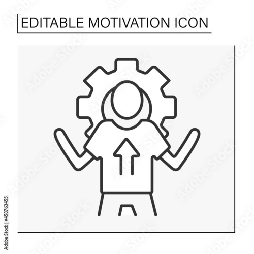 Goal setting line icon. Thoughts for achieving goals. Planning. Motivation concept. Isolated vector illustration. Editable stroke