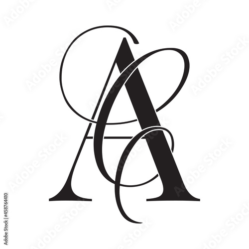 ac, ca, monogram logo. Calligraphic signature icon. Wedding Logo Monogram. modern monogram symbol. Couples logo for wedding