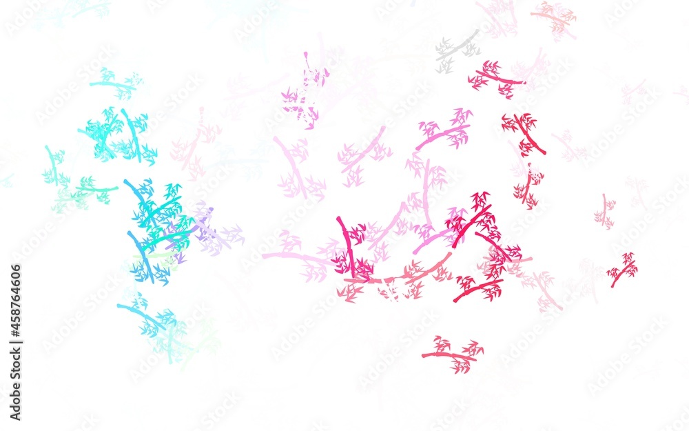 Light Green, Red vector doodle layout with branches. Light Green, Red vector doodle layout with branches.