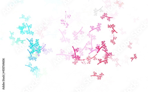 Light Green, Red vector doodle layout with branches.