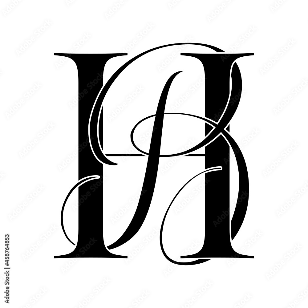 hb, bh, monogram logo. Calligraphic signature icon. Wedding Logo Monogram. modern monogram symbol. Couples logo for wedding hb, bh, monogram logo. Calligraphic signature icon. Wedding Logo Monogram. modern monogram symbol. Couples logo for wedding