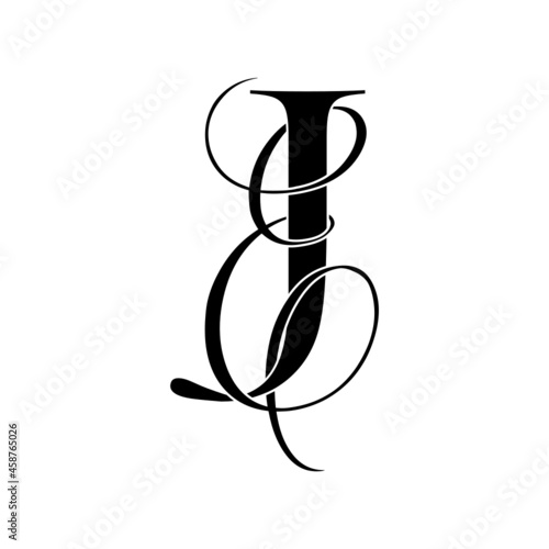 Tablou pe pânză je, ej, monogram logo