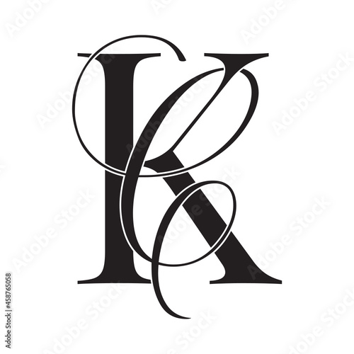 kc, ck, monogram logo. Calligraphic signature icon. Wedding Logo Monogram. modern monogram symbol. Couples logo for wedding