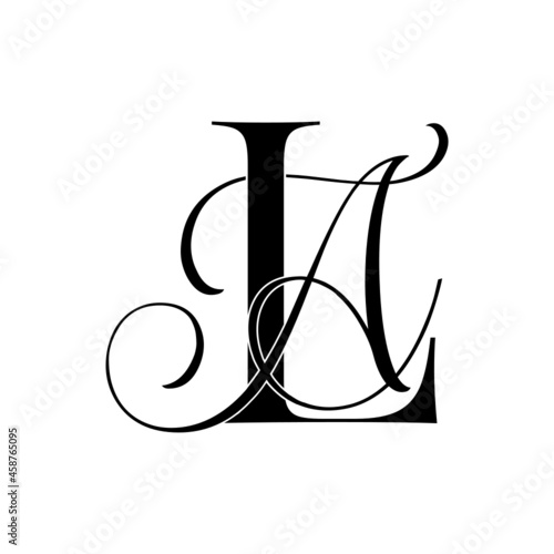 la, al, monogram logo. Calligraphic signature icon. Wedding Logo Monogram. modern monogram symbol. Couples logo for wedding
