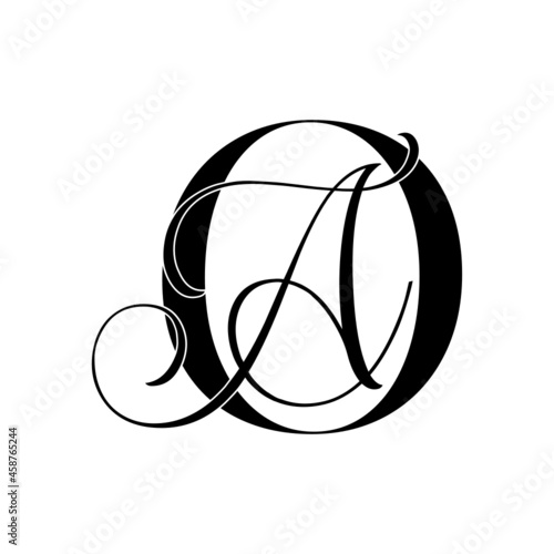 oa, ao, monogram logo. Calligraphic signature icon. Wedding Logo Monogram. modern monogram symbol. Couples logo for wedding