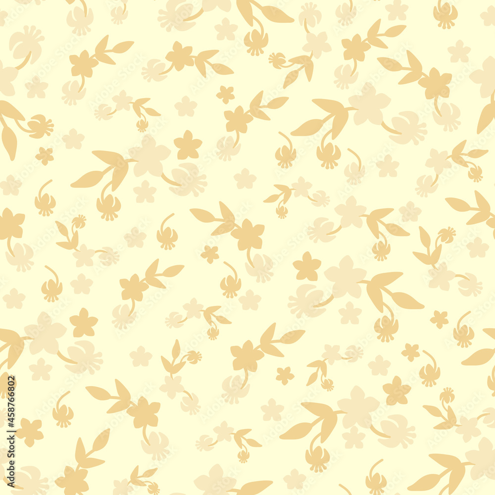 Seamless floral pattern in vector. Small flower on a beige background, wallpaper, fabric Seamless floral pattern in vector. Small flower on a beige background, wallpaper, fabric