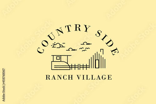  Country Western Bull Cattle Vintage Label Logo Design