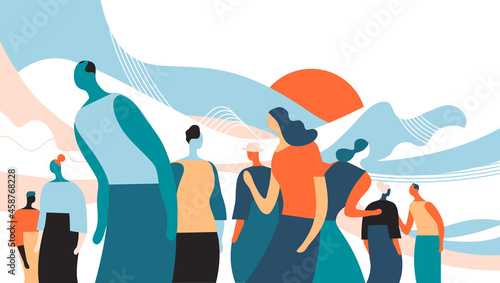 Gruppo di persone della comunità che parlano e interagiscono tra di loro