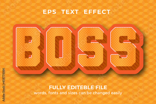 boss  editable colorful style text effect in modern 3d style effect
