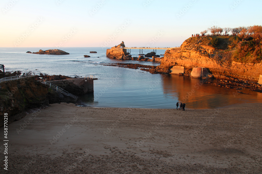 atlantic littoral in biarritz at pays basque (france)  - obrazy, fototapety, plakaty 