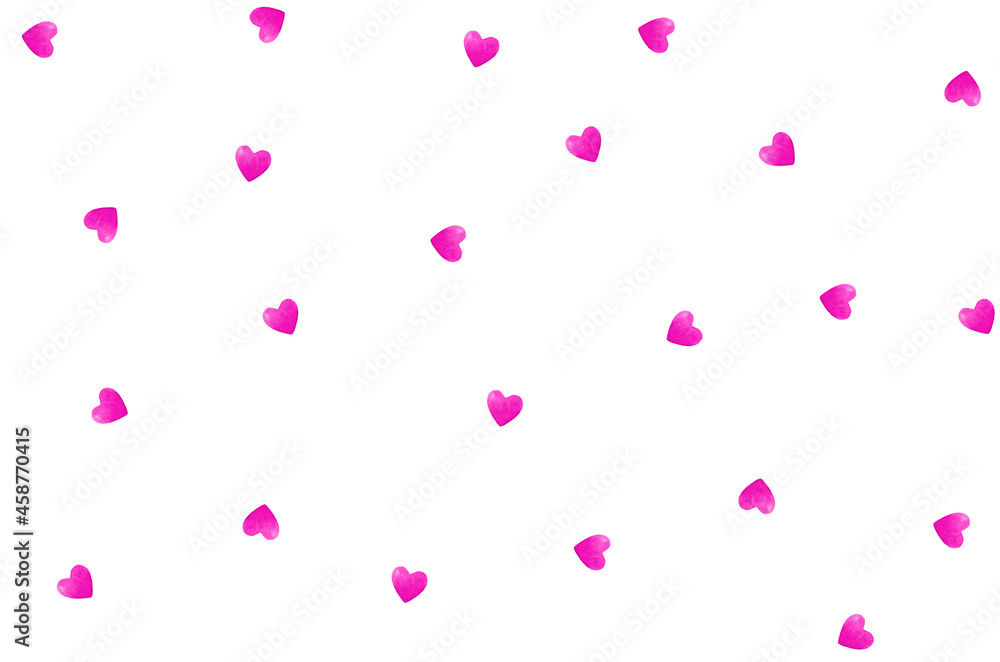 Frame of pink hearts for Valentine's Day.