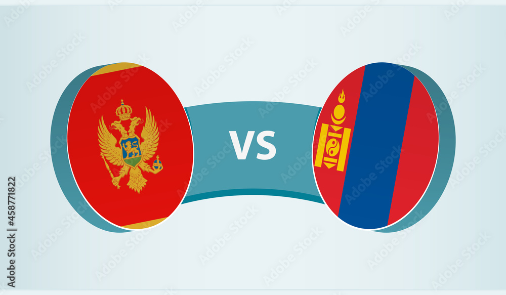Montenegro versus Mongolia, team sports competition concept. Montenegro versus Mongolia, team sports competition concept.