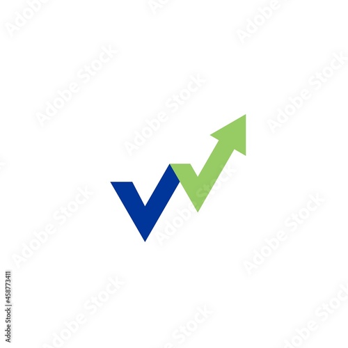 w letter growth logo design vector template for success graph