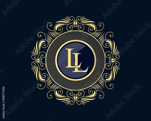 Vintage ornamental vector with floral ornament Suitable for whiskey, liquor, beer, brewery, wine, barber shop, coffee shop, tattoo studio, salon, boutique, hotel, shop signage engraving illustration