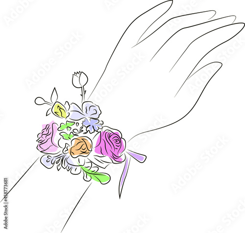 Bridesmaid flower weeding event celebration decoration vector