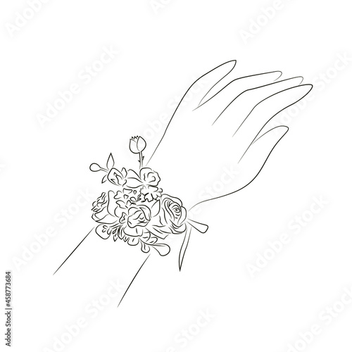 Bridesmaid flower weeding event celebration decoration vector