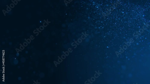 Floating Dark Blue Particles in Background, blue particle background