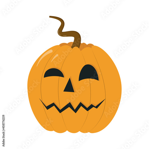 Cartoon halloween pumpkin. Isolated on white background. Flat style vector illustration. © kodukits