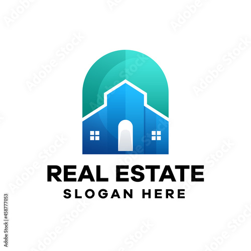 Real Estate Gradient Logo Design