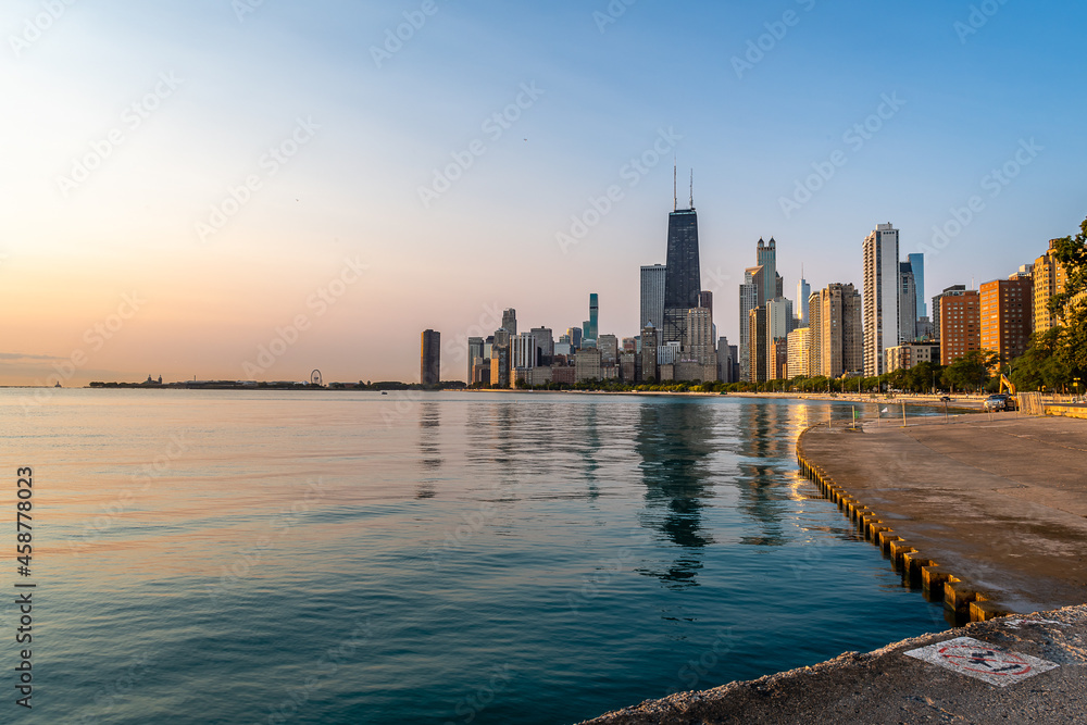 Views of the Chicago Skyline at Dawn