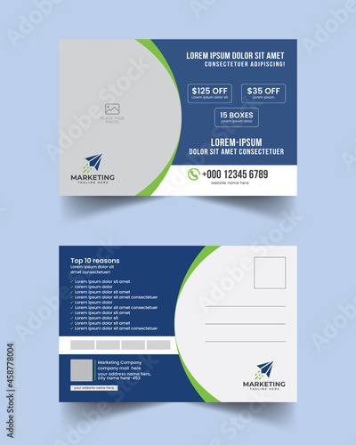 Creative and professional business postcard template, Vector illustration design