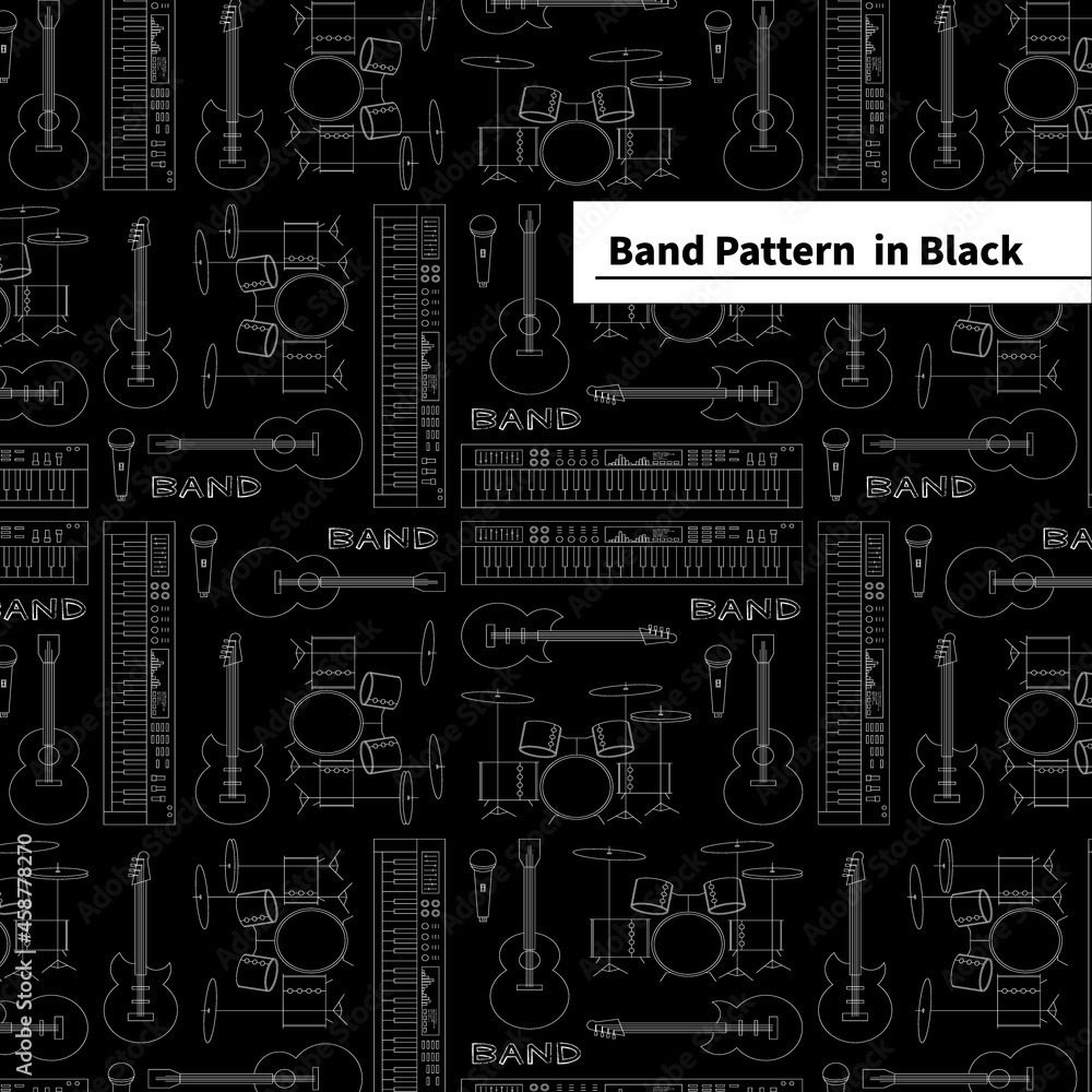 Black Band Instrument Pattern Background Black Band Instrument Pattern Background