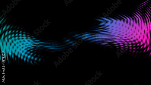 Violet and blue gradient abstract halftone dotted spot.