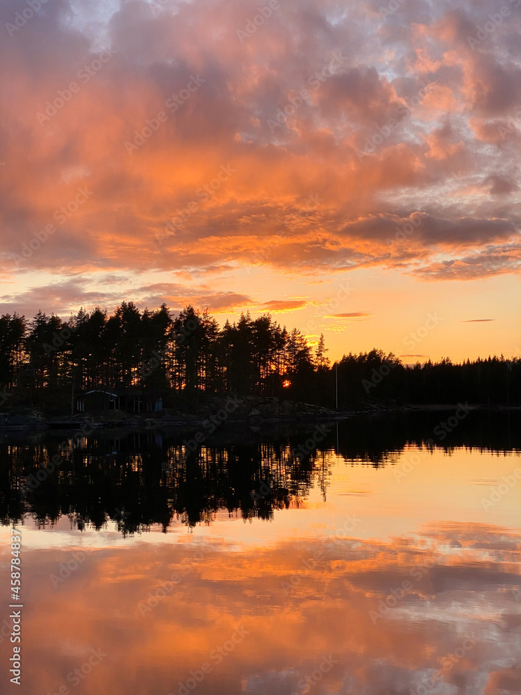 Sunset over a lake Sunset over a lake