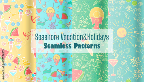 Motley Seamless Patterns for Summer Holidays