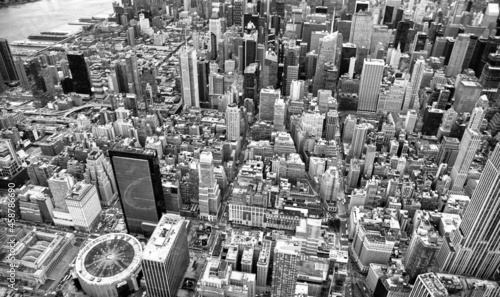 Manhattan aerial view from helicopter  New York City. Midtown from a high vantage point - New York City - NY - USA.