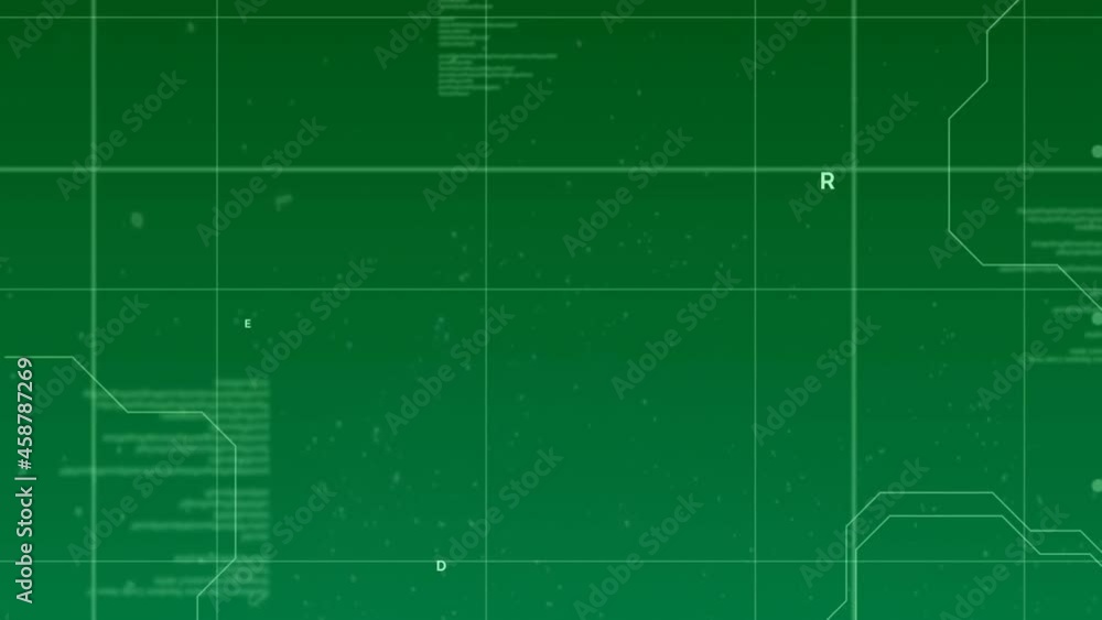 Animation of data processing on green background Animation of data processing on green background