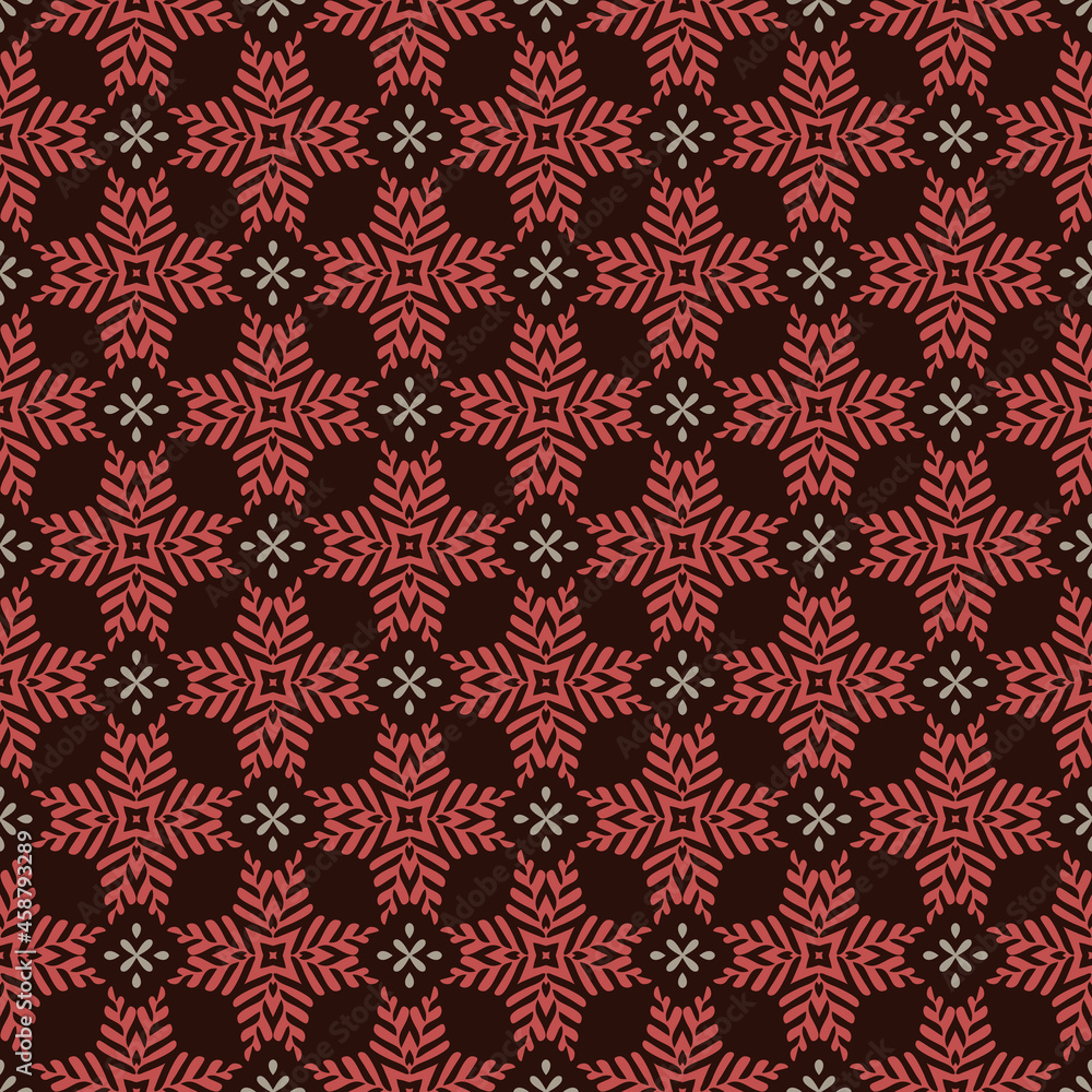 Seamless pattern with Geometric motifs in 3 colors