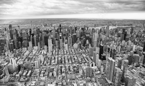 Manhattan aerial view from helicopter  New York City. Midtown from a high vantage point - New York City - NY - USA.