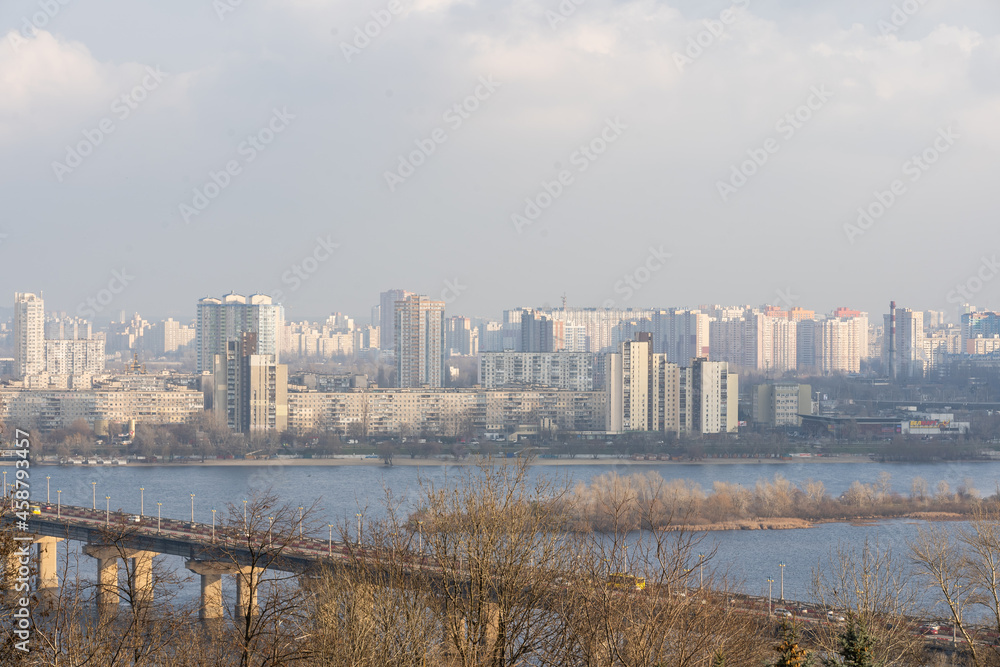 view of Kiev. Old residential buildings overlooking the city. view of Kiev. Old residential buildings overlooking the city.