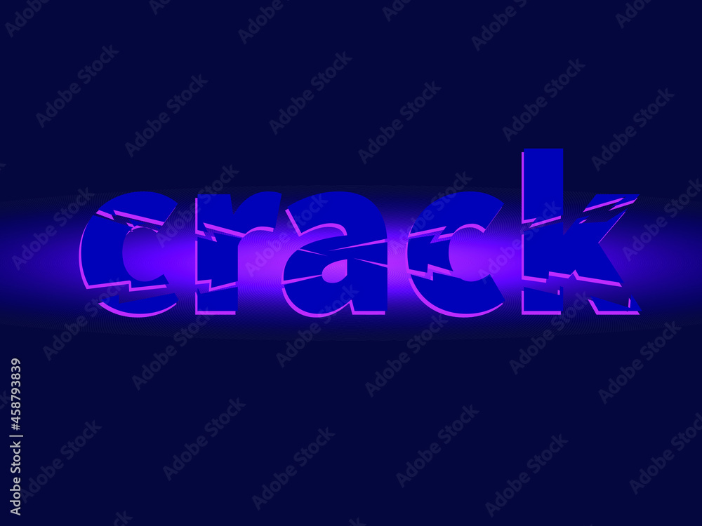 vector illustration depicting the stylized word crack for prints on t-shirts and wall decoration, interiors and logos vector illustration depicting the stylized word crack for prints on t-shirts and wall decoration, interiors and logos