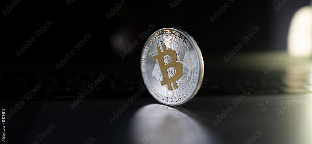 Close up. Cryptocurrency money and coins Close up. Cryptocurrency money and coins