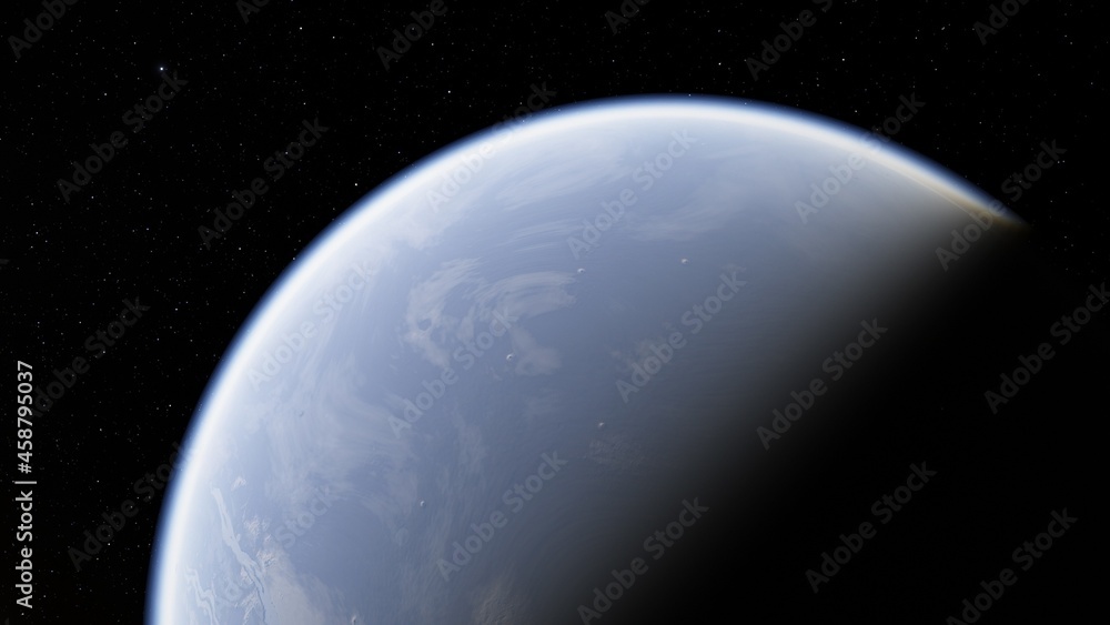 Planets and galaxy, beauty of deep space 3d illustration