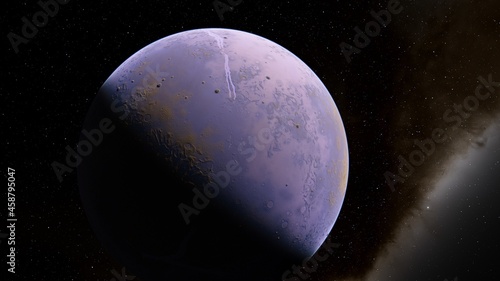 Planets and galaxy  beauty of deep space 3d illustration