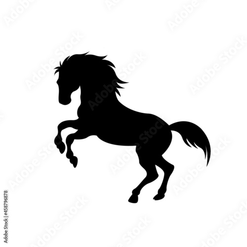 Fototapeta Naklejka Na Ścianę i Meble -  horse rearing silhouette vector  icon
