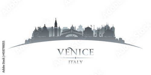 Venice Italy city silhouette white background