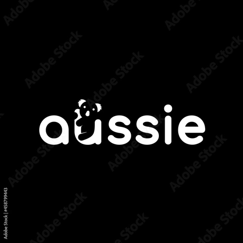 design logo creative koala and australia