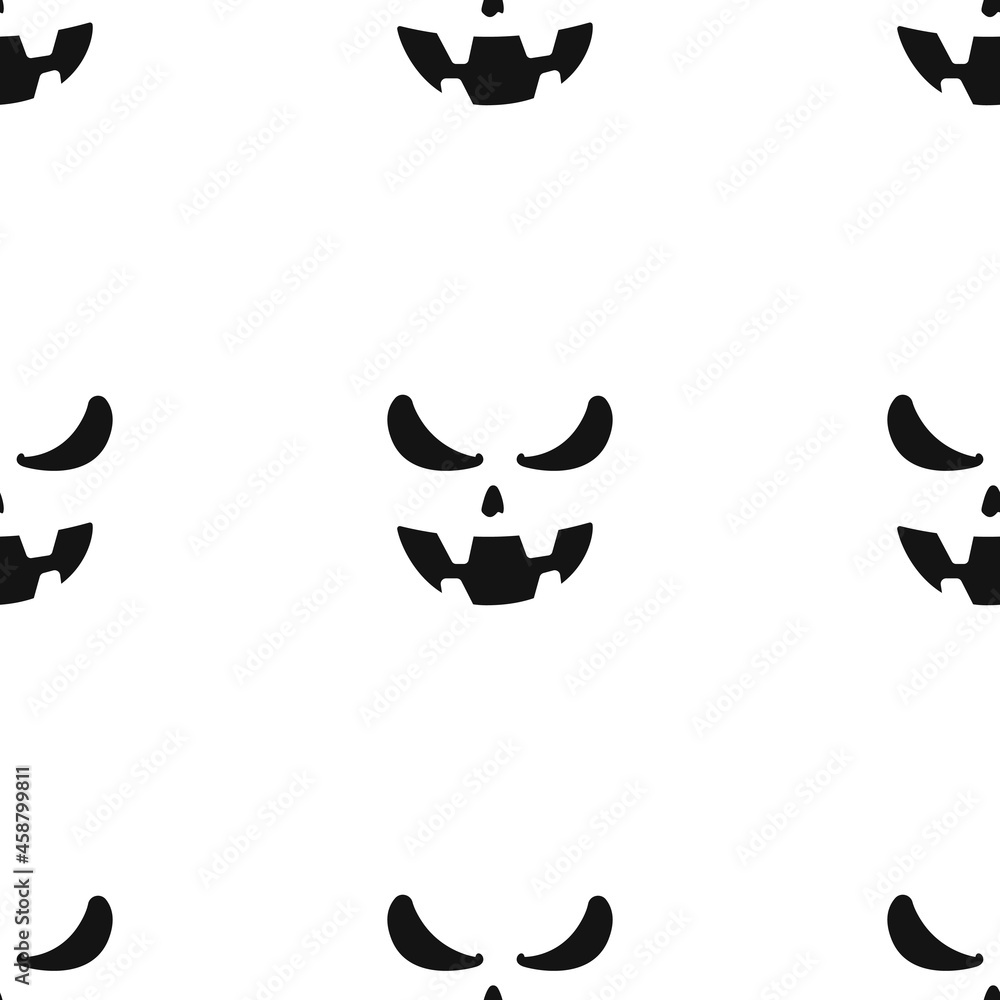 Repeated pumpkin face pattern. Vector. Repeated pumpkin face pattern. Vector.